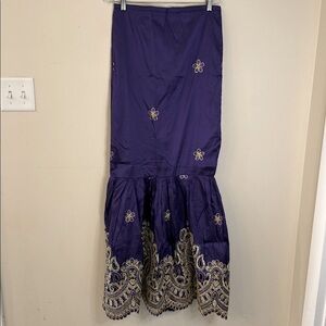 Elegant Purple Skirt with Gold Embroidery